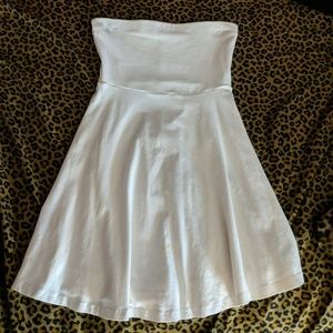 Express - White Strapless Skater Dress